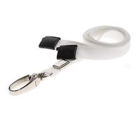 ALG ID Cards® 10mm White Lanyard with Safety Breakaway & Metal Lobster Clip - Comfortable & Colourful - Durable Neck Strap for ID Badge Holders - Perfect for Staff, Students & Access Control