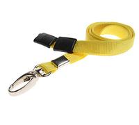 ALG ID Cards® 10mm Yellow Lanyard with Safety Breakaway & Metal Lobster Clip - Comfortable & Colourful - Durable Neck Strap for ID Badge Holders - Perfect for Staff, Students & Access Control