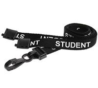 ALG ID Cards | 15mm Black Student Lanyards Neck Strap | Plastic Clip | Safety Breakaway (2)