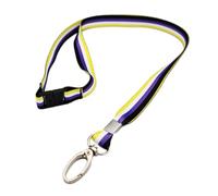 ALG ID Cards 3 Pack - Non-Binary Lanyard Pride Flag Badge Holder, Yellow White Purple Black Comfortable Safety Lanyard 15mm Wide - Identity Neck Strap, Inclusive Festival Work School Accessory Gift