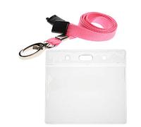 ALG ID Cards | Badge Holder and Neck Lanyard with Metal Clip and Safety Release (Pink)