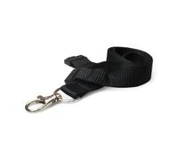 ALG ID Cards Black Lanyard for ID Card Badge Holders - 20mm Wide with a Metal Clip & Safety Breakaway - Soft Comfortable Material Thick - For Staff, Students, Employees & Visitors (25, Black)