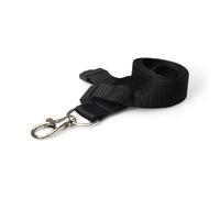 ALG ID Cards Black Lanyard for ID Card Badge Holders - 20mm Wide with a Metal Clip & Safety Breakaway - Soft Comfortable Material Thick - For Staff, Students, Employees & Visitors (Pack of 2 Lanyards)