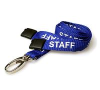 ALG ID Cards® Blue Staff Neck Lanyard with Metal Lobster Clip & Safety Breakaway (100)