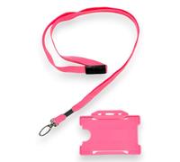ALG ID Cards Breakaway Neck Lanyard with Metal Clip for ID Card Badge Holder, Pink