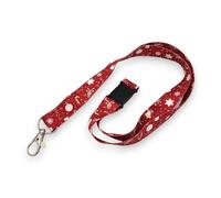 ALG ID Cards Christmas Lanyard Red, Secret Santa Gifts - 20mm Wide Xmas Lanyard with Safety Breakaway & Metal Trigger Clip - Eco-Friendly & Comfortable Unisex for Adults, Teens, Students, Colleagues