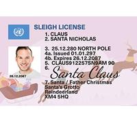 ALG ID Cards® - Custom Santa Driving License Xmas Novelty Santa Claus ID Card - Custom Christmas Sleigh Driving Licence