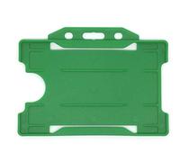 ALG ID Cards - Green Single Sided Rigid ID Identity Card Pass Badge Holder (Landscape) (86mm x 54mm CR80)