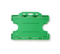 ALG ID Cards® Light Green Double Sided/Dual Sided Rigid Light Green ID Identity Card Pass Badge Holder for Neck Lanyard (Landscape/Horizontal) - Made in Britain from Recycled Plastic