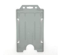 ALG ID Cards® Open Faced Rigid ID Card Name Badge Holders - Vertical/Portrait - Pack of 100 (Grey)
