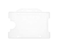 ALG ID Cards® Pack of 100 Single-Sided Rigid Open Faced ID Card Pass Badge Holders Horizontal/Landscape (CR80 54mm 86mm) (Clear) - Made in Britain