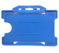 ALG ID Cards® Pack of 100 Single-Sided Rigid Open Faced ID Card Pass Badge Holders Horizontal/Landscape (CR80 54mm 86mm) (Light Blue) - Made in Britain
