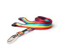 ALG ID Cards® Rainbow Lanyards LGBTQ Pride Lanyard Neck Strap with Metal Lobster Clip Attachment and Safety Breakaway - Made from Comfortable rPET Material