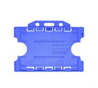 ALG ID Cards® Royal Blue Double Sided/Dual Sided Rigid Royal Blue ID Identity Card Pass Badge Holder for Neck Lanyard (Landscape/Horizontal) - Made in Britain from Recycled Plastic