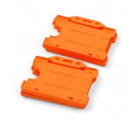 ALG ID Cards - Single Sided Rigid ID Identity Card Pass Badge Holder (Landscape) (86mm x 54mm CR80) - 10 Pack (Orange)