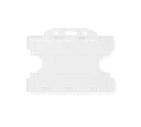 ALG ID Cards® White Double Sided/Dual Sided Rigid White ID Identity Card Pass Badge Holder for Neck Lanyard (Landscape/Horizontal) - Made in Britain from Recycled Plastic
