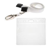 ALG ID Cards® White ID Card Badge Wallet - White Lanyard Card Wallet - White Wallet Lanyard Neck Strap with Metal Clip & Safety Breakaway Release for Pass Holder