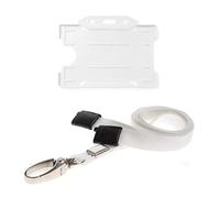 ALG ID Cards® White Lanyard ID Card Badge Holder - Neck Strap 10mm Wide with Metal Clip & Safety Breakaway Release for Pass Holder and Identification