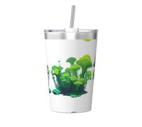 Algae Bloom Stainless steel travel bottle with straw water bottle to store hot and cold drinks, handheld cup cone straw.