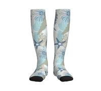 Algae Corals And Seashells Compression Socks Sports Socks Non-Slip Stocking For Gym Varicose Veins Men Edema 1 Pair 50Cm