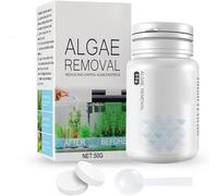 Algae Remover Fish Tank, 50g Fish Tank Cleaner Aquatic Algaecide with Spoon, Quick Clear Moss Green Water and Algae, Healthy Environment for Plant
