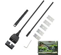 Algae Scraper for Glass Aquariums, 21.2 Inch Stainless Steel Algae Scraper for Fish Tank, Aquarium Scrapers with 5 Blades and Hexagonal Wrench, Suitable for Aquarium Enthusiasts and Fish Keepers