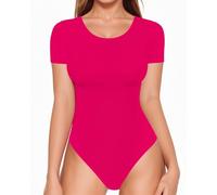 ALGALAROUND Bodysuits for Women Round Neck Short Sleeve Body Suits for Ladies Bodysuit Leotard T Shirts Tops for going out Green