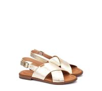 Algar Flat Leather Sandals platinum