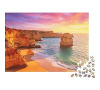 Algarve Coast Puzzles for Elderly 1000Pc Recyclable Paper Coastal Cliff Beach Puzzle for Adults Interesting Family Game Props Party Game Props for Home 70x50cm/1000pcs