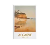 Algarve Portugal Vintage Travel Poster Beach 08x12inch(20x30cm) Canvas Wall Art Posters for Living Room Decor Paintings for Home Decor