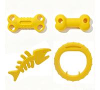 Algasan Dog Chew Toys for Aggressive Chewers, 4 Pack Floating Dog Toy Set with Tug of War Rope Ball, Durable Chew Ring, Elastic Ball & Bone Toy for Medium Large Dogs Outdoor Fetch Water Play，Style3