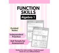 Algebra 1 Functions Workbook | Graphs, Tables, Linear vs Exponential Functions | Guided Notes, Practice & Exit Tickets | Algebra Curriculum, Intervention, Homeschool Math (Algebra 1 Math Club)
