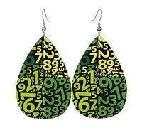 Algebra Abstract Pattern Leather Earrings for Women and Girls Teardrop Cute Aesthetic Dangle Earrings