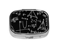 Algebra Geometry Abstract Math,Meta Pill Box 2 Compartment Medicine Case,Portable Organizer