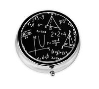 Algebra Geometry Abstract MathMeta Pill Box 3 Compartment Medicine Case,Portable Organizer