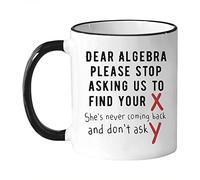 Algebra Mug, Math Teacher Mug, Dear Algebra, Stop Asking Us to Find Your X, 11 Oz Novelty Coffee Mug/Cupinspirational Birthday C4Gifts for Friends, Coworkers, Him Her Dad Mom