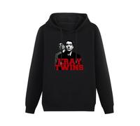 algem Kray Twins Graphic Mens Hoody Great Gift Idea Birthday Present Legend Gangster Size S Black