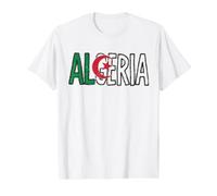 Algeria Flag Design Vintage Style Graphic Algerian Souvenir Value Graphic T-Shirt, Men, White, L