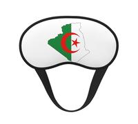 Algeria Flag Map Print Black Out Eye Mask for Sleeping Airplane, Sleep Mask Polyester for Home and Travel
