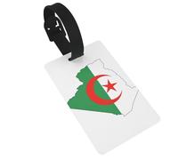 Algeria Flag Map Print Luggage Tags Quick Install Airplane Travel Essentials for Suitcases Durable PVC Bag Tag