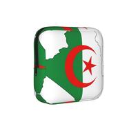 Algeria Flag Map Print Multifunctional Storage Bag Pad Bag Skin-Friendly Period Pouch Reusable Tampon Bag for Female