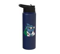 Algeria Flag Shark Algerian Pride Stainless Steel Insulated Water Bottle