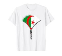 Algeria Flag Shirt Algerian Zipper T-Shirt