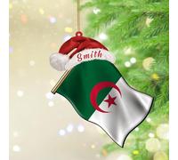 Algeria Hanging Ornaments State Flag Travel Sports Christmas Tree Ornament Keepsake Global World Flag Travel Trip Acrylic Christmas Bauble for Holiday Decoration