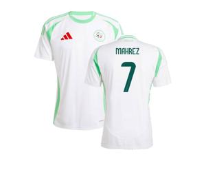 Algeria Men's 2024/25 Home Shirt Mahrez 7 in White | Size: Medium Algeria White M