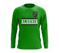 Algeria Men's Personalised Core Football Country Long Sleeve T-Shirt in Green | Size: Medium Algeria Green M