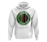 Algeria Men's Personalised Football Badge Hoodie in White | Size: Small Algeria White S