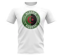 Algeria Men's Personalised Football Badge T-Shirt in White | Size: Medium Algeria White M