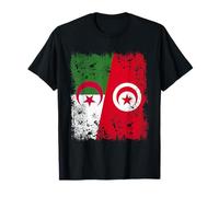 Algeria Tunisia Half Flag Algerian Tunisian Flag T-Shirt