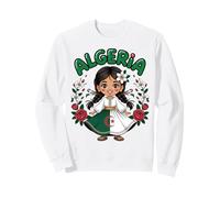Algerian Girl in Traditional Dress with Crescent Moon Roses Sweatshirt